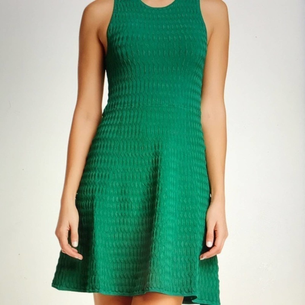 ALC Leonardo flares knit sweater dress emerald